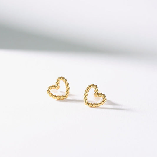 HEART PIERCED EARRINGS [GOLD]