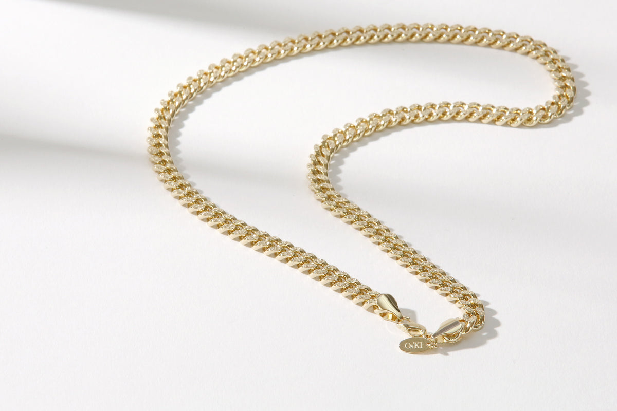SPARKLING CHAIN NECKLACE [GOLD] – O→KI